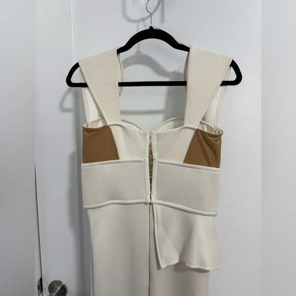 Galanni Avarati Bustier Bodycon Peplum‎ Dress Cream Sculptural Gown US 6 - Picture 6 of 10